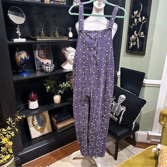 Ade + Ayo Purple Geometric Print Button-Front Jumpsuit – Tagged XXL, Fits Like M - Picture 1 of 10